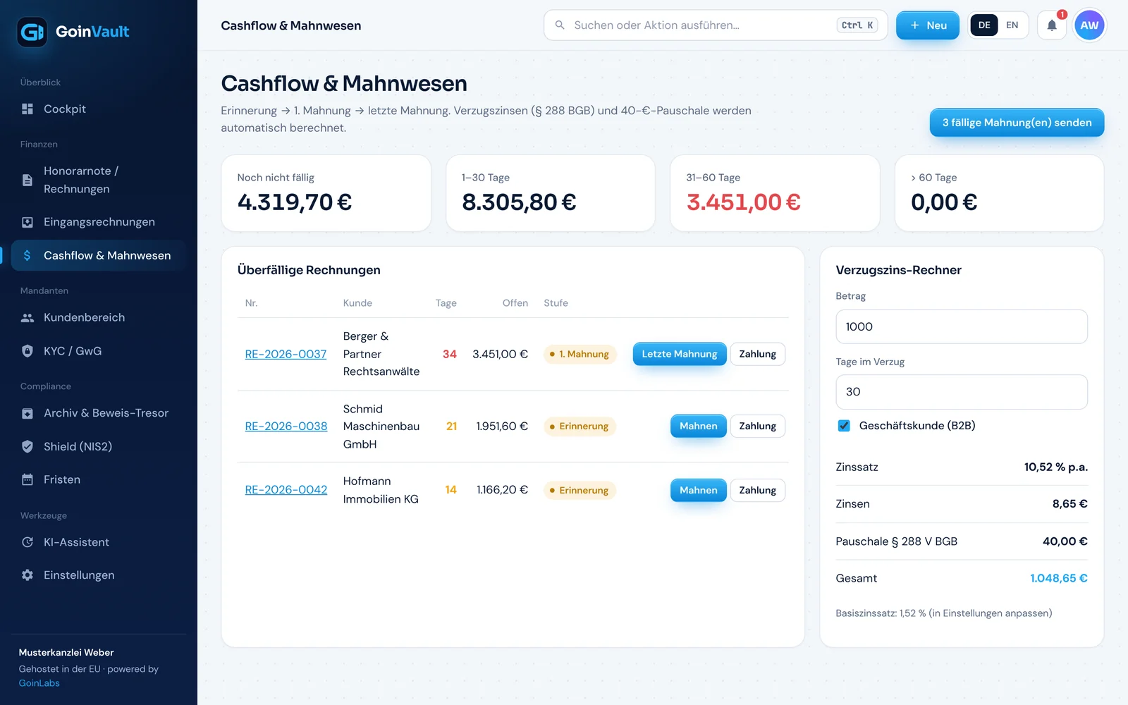 GoinVault Cashflow and dunning