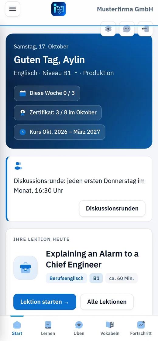 Auf dem Handy: die Leiste unten