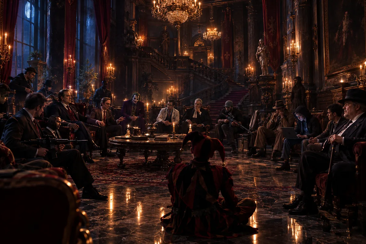 Online Mafia game: players meeting at night